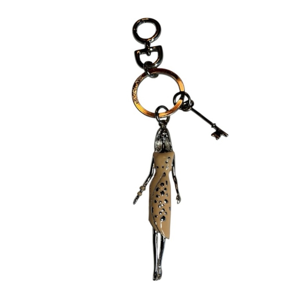 Ann Taylor Silver and Tan Fashion Keychain